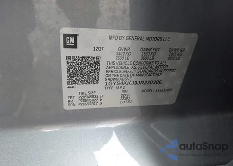 2018 Cadillac Escalade Platinum from USA, damaged, VIN 1GYS4KKJ9JR220386